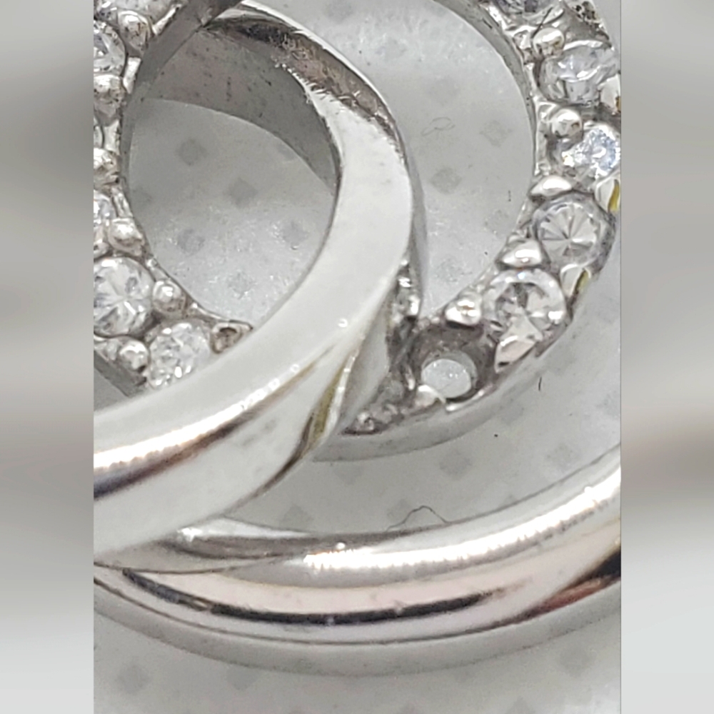 EARRINGS with rhinestones pendants in silver - Picture 7 of 7